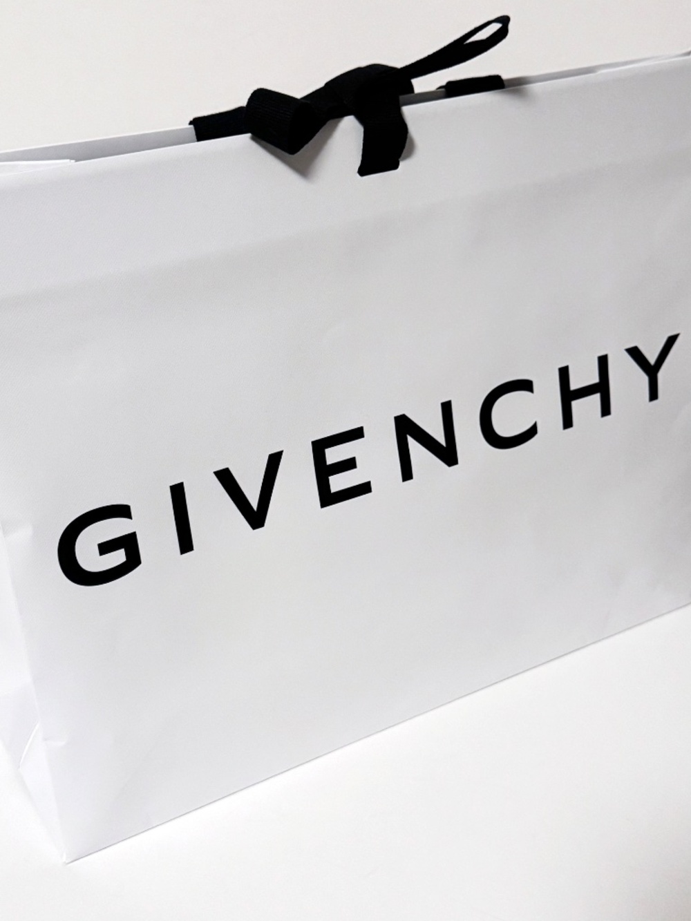 Givenchy Large White Shopping Gift Bag Black Ribbon